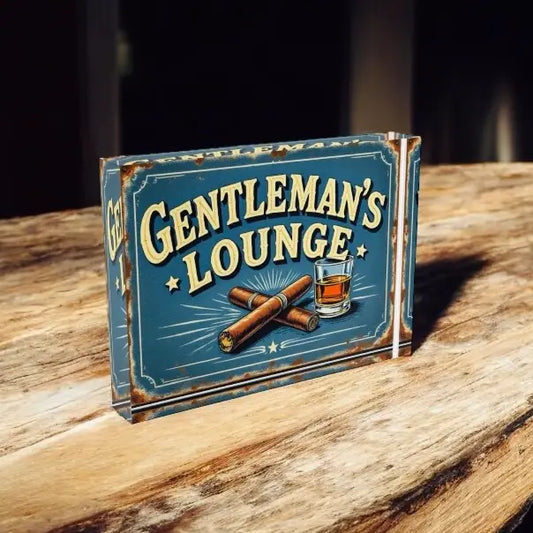 Gentlemen’s Lounge Father’s Day Crystal Block Table  Decor