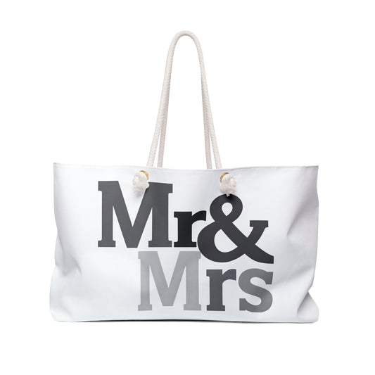 Mr and Mrs Wedding Gift Engagement Gift Tote Beach Bag Travel Bag Weekender Bag