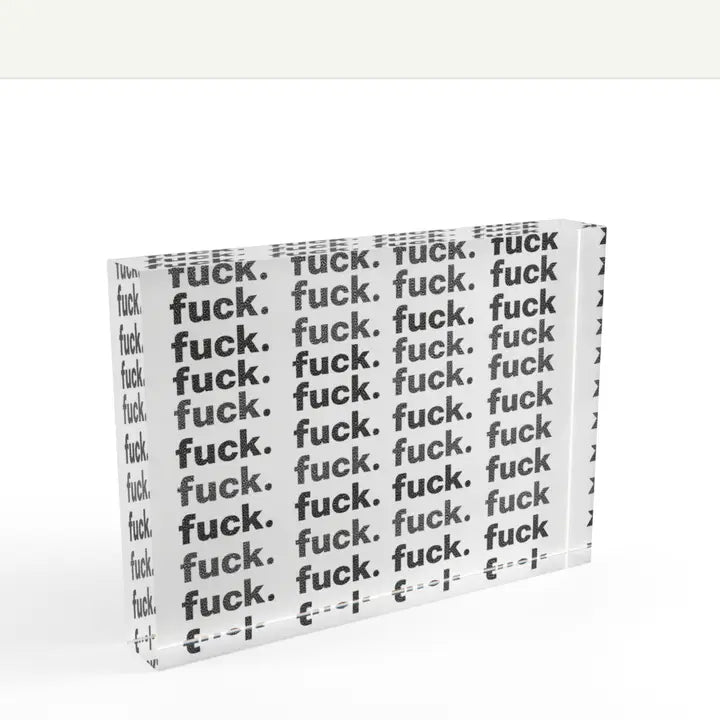 My Favorite Word Fuck Crystal Block Table Decor