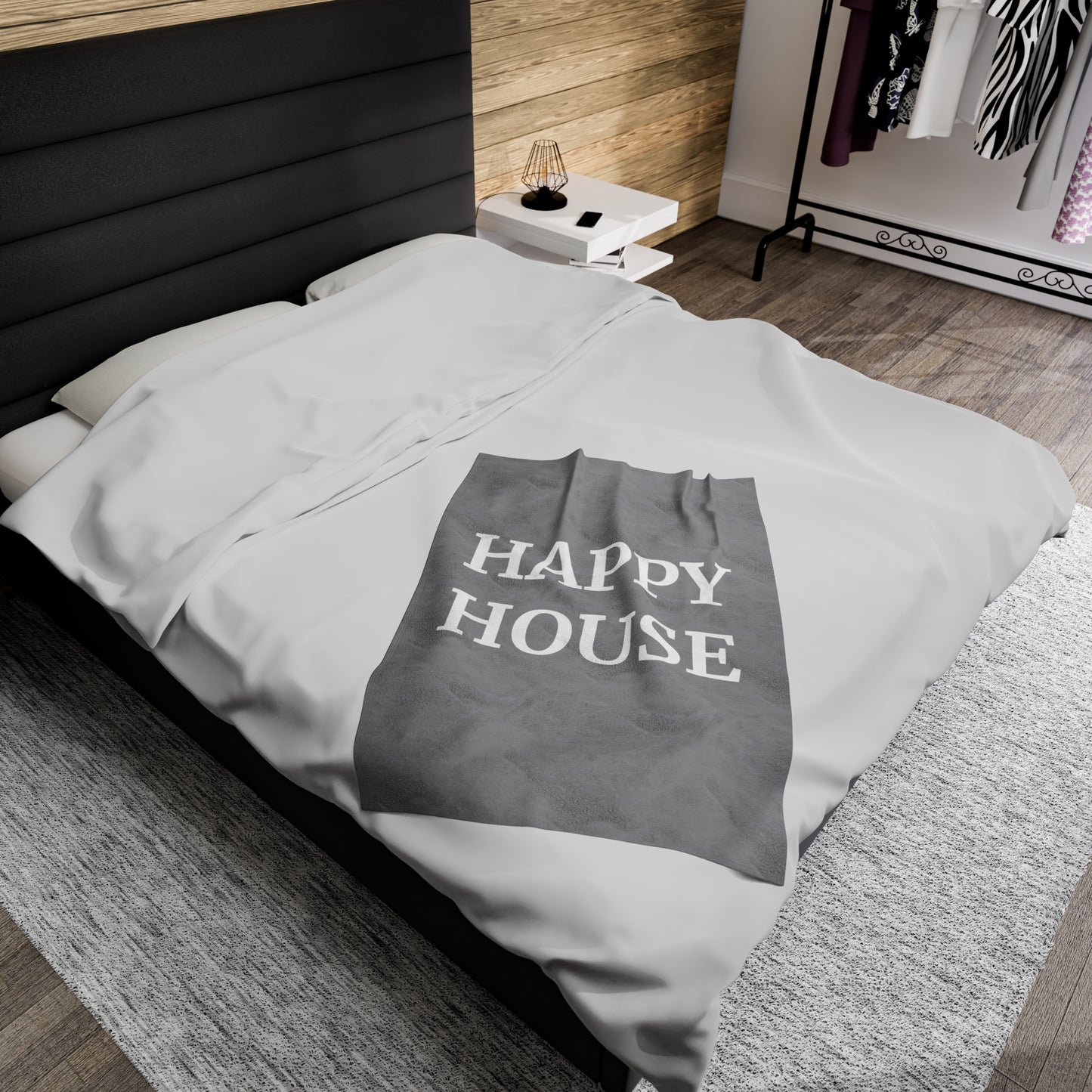 HAPPY HOUSE Throw Blanket Velveteen Plush Blanket