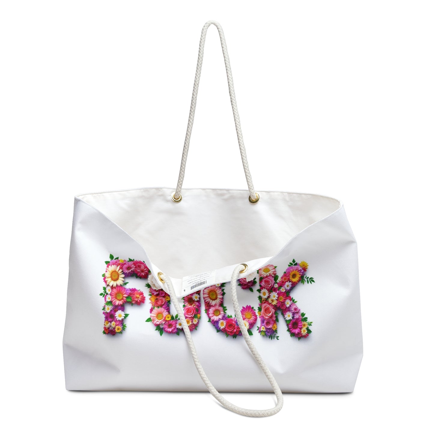 Say It With Flowers Fuck Tote Beach Bag Honeymoon Travel Bag Weekender Bag