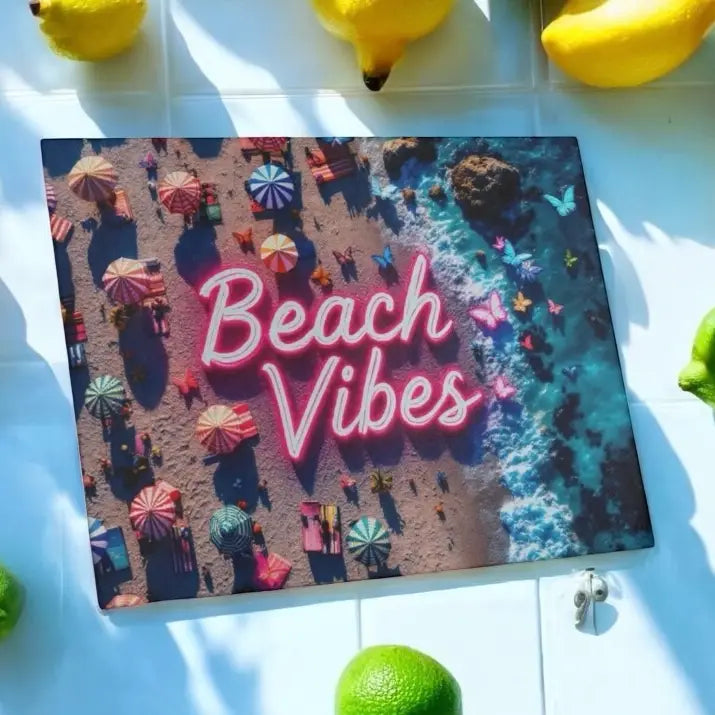 Beach Vibes Summer Entertainment Cutting Board