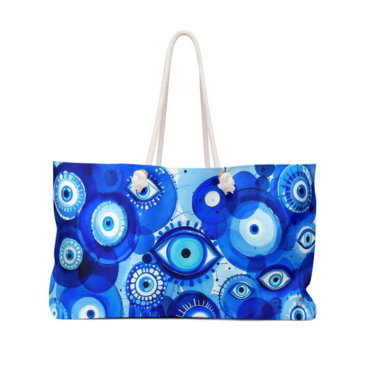 Evil Eye Good Luck Art  Tote Beach Bag Honeymoon Travel Bag Weekender Bag