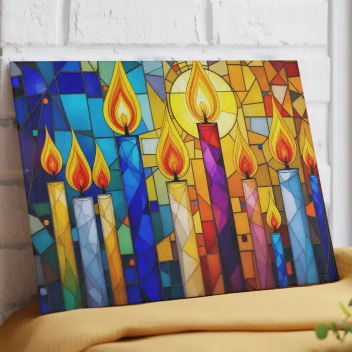 Candles Judaica Cutting Board Candle Board