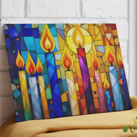 Candles  Judaica Cutting Board Candle Board