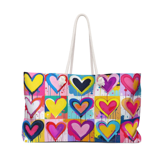 Pop Art Hearts  Tote Beach Bag Travel Bag Weekender Bag