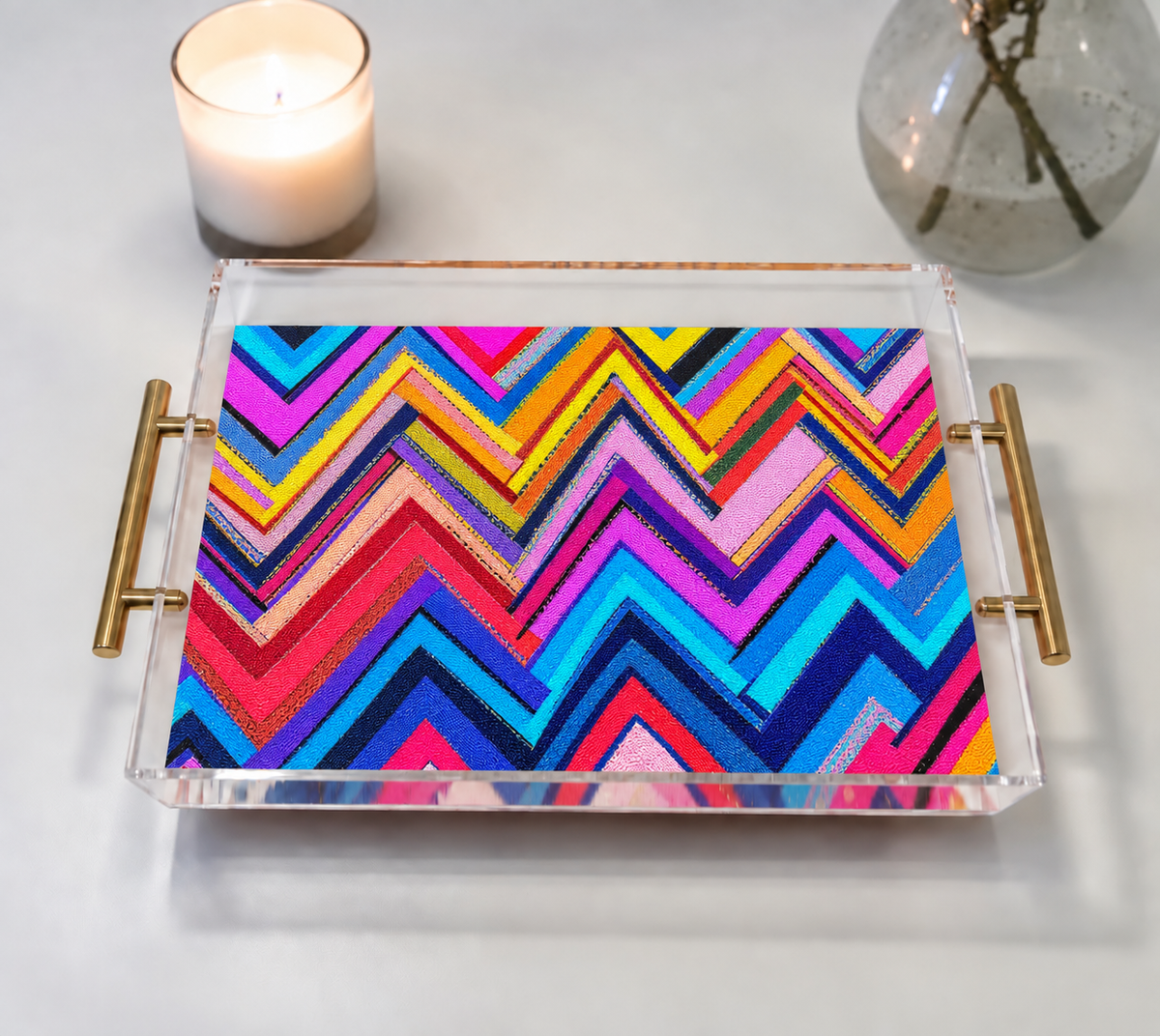 Colorful Abstract Acrylic Tray