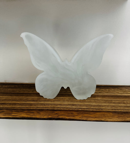 Large White Butterfly Resin Sculpture