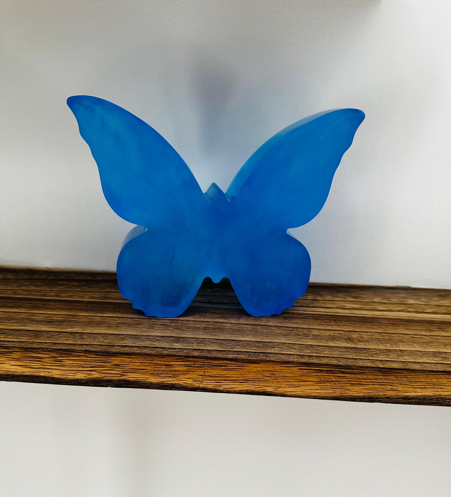 Large Blue Resin Butterfly Sculpture