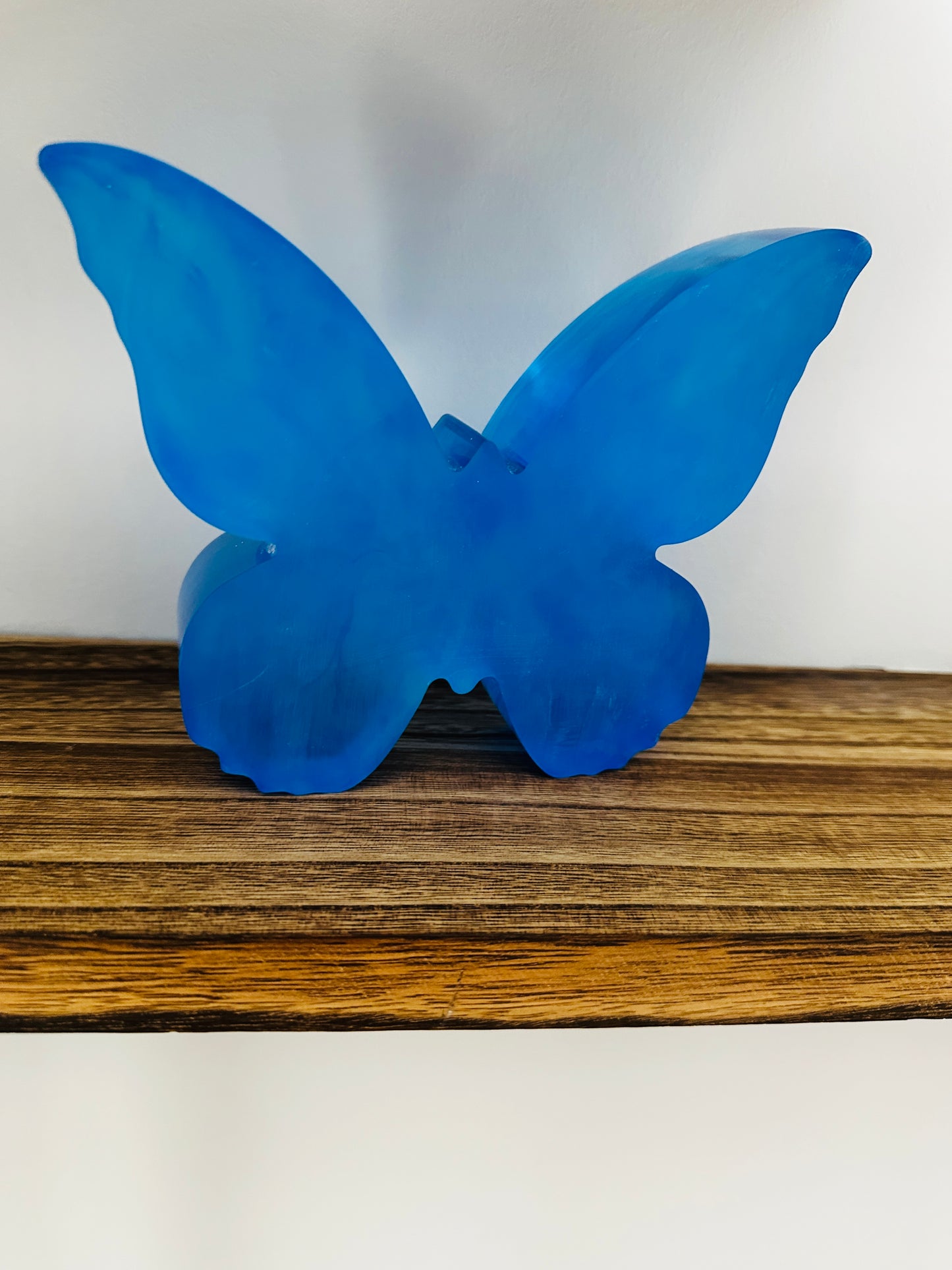 Large Blue Resin Butterfly Sculpture
