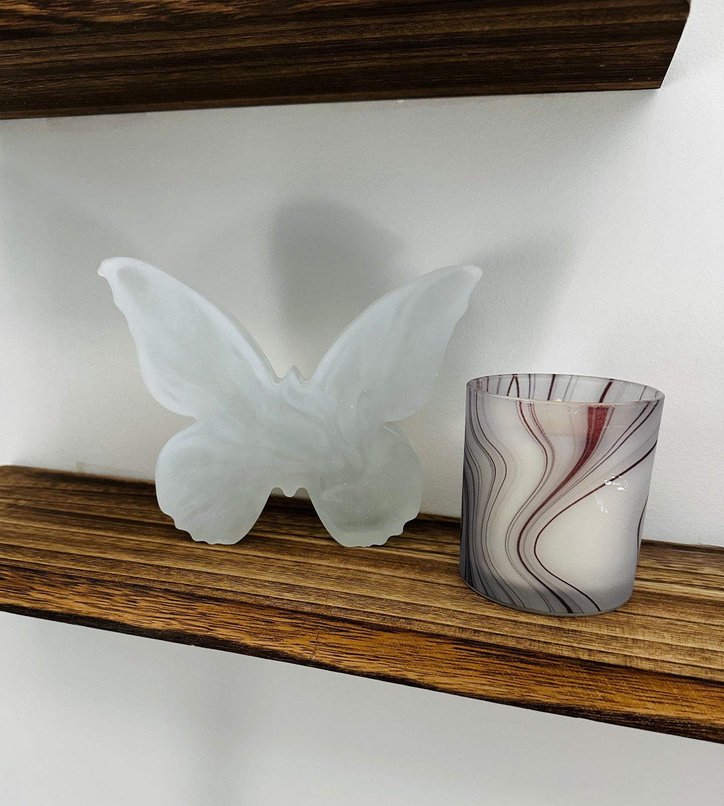 Large White Butterfly Resin Sculpture
