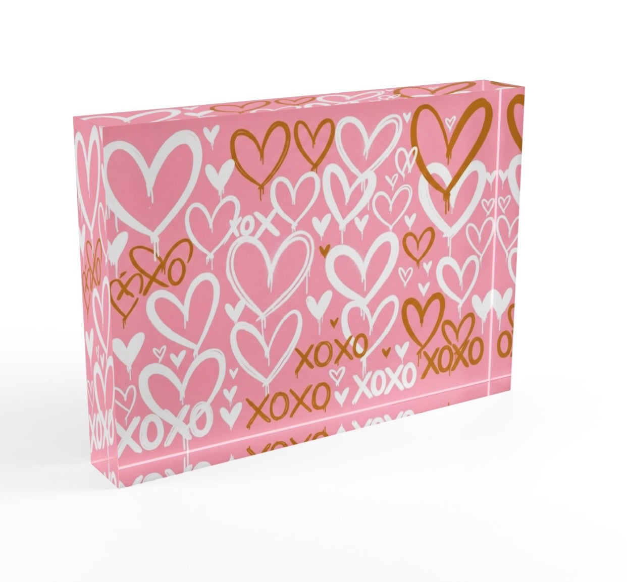 XOXO Hearts Crystal Block