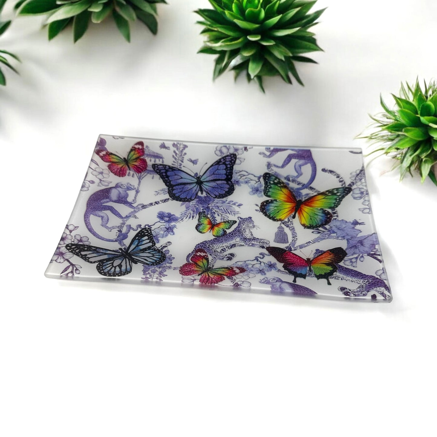 Butterfly Chinoiserie Trinket Tray Catchall