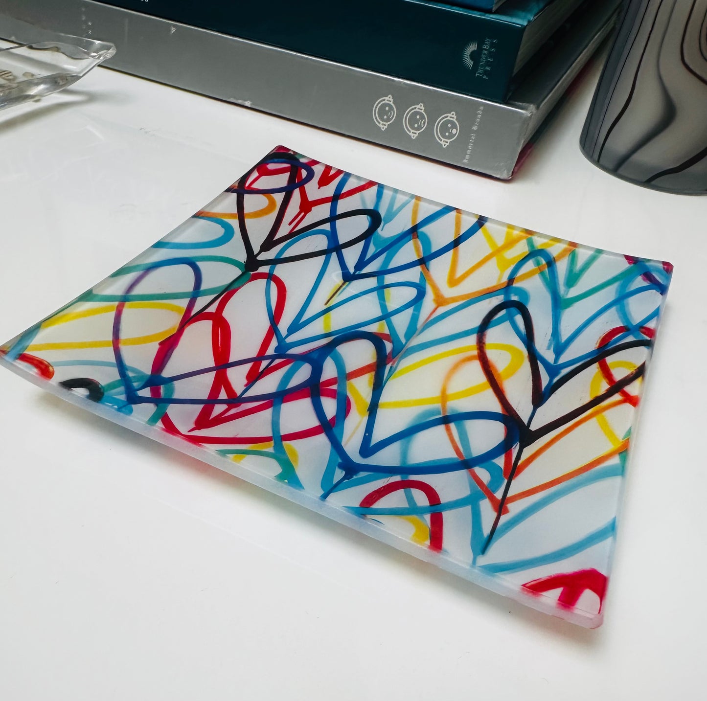 Graffiti Colorful Hearts Love Trinket Dish Catchall