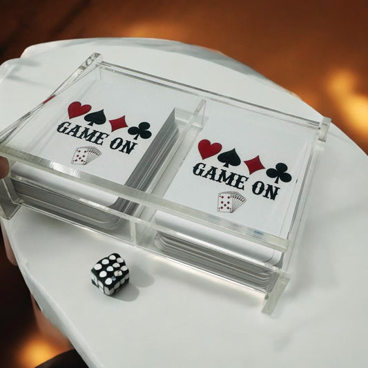 Game On Canasta Double Deck Of Playing Cards Acrylic Holder