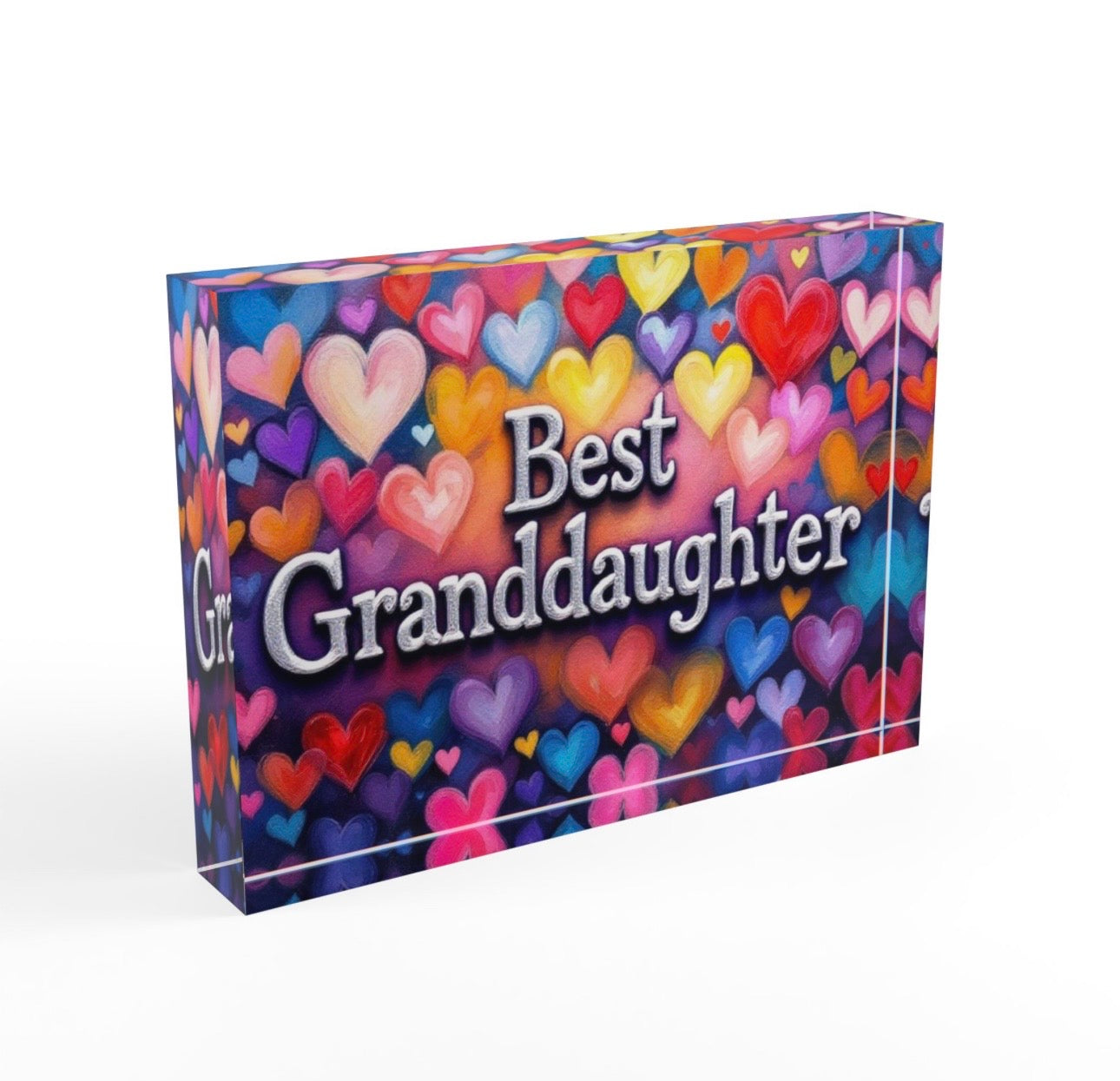 Best Granddaughter Crystal Block Table Decor
