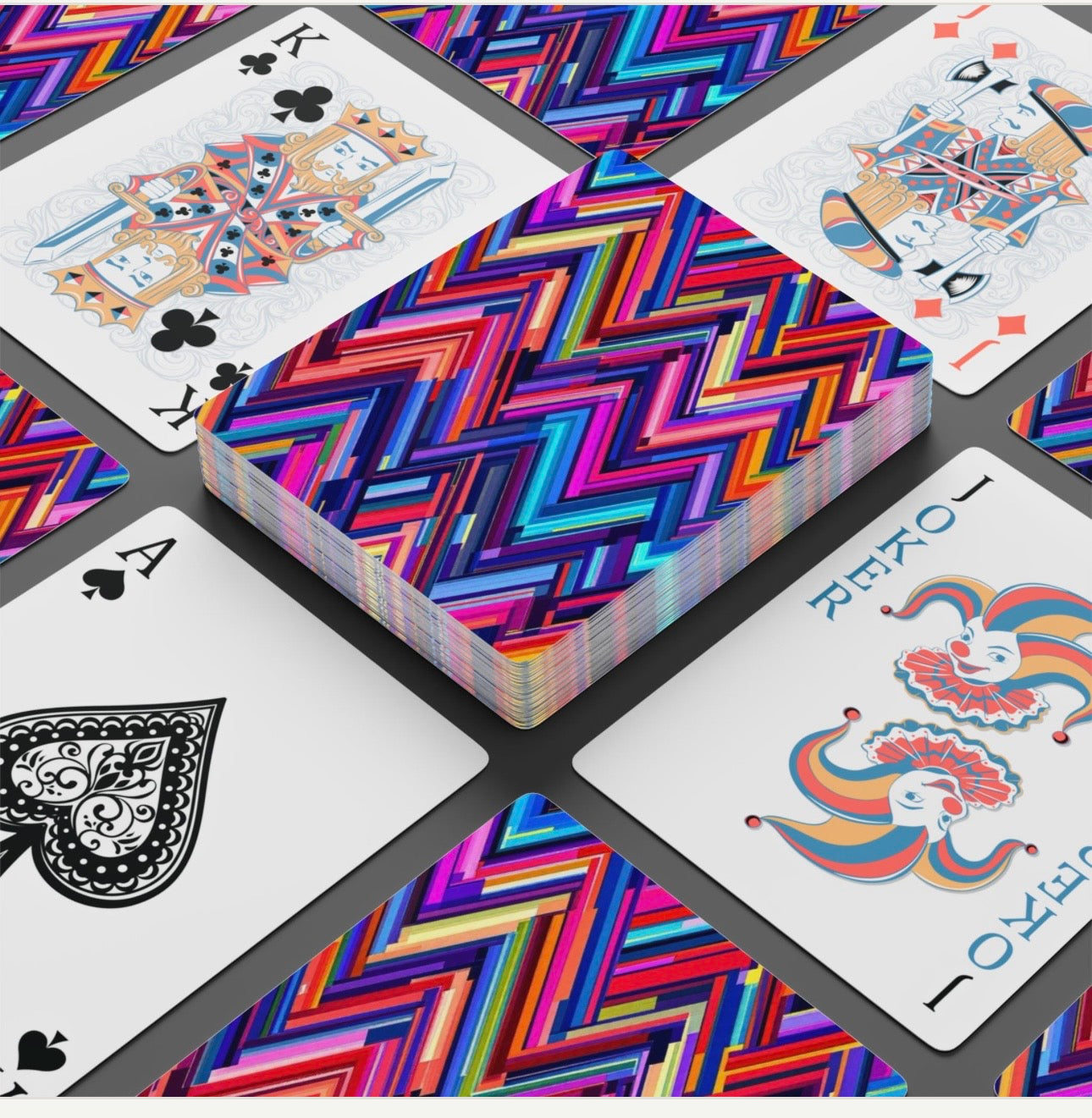 Abstract Chevron Canasta Deck Of Playing Cards