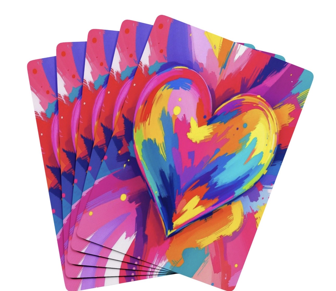 Abstract Art Heart Canasta Deck Of Playing Cards