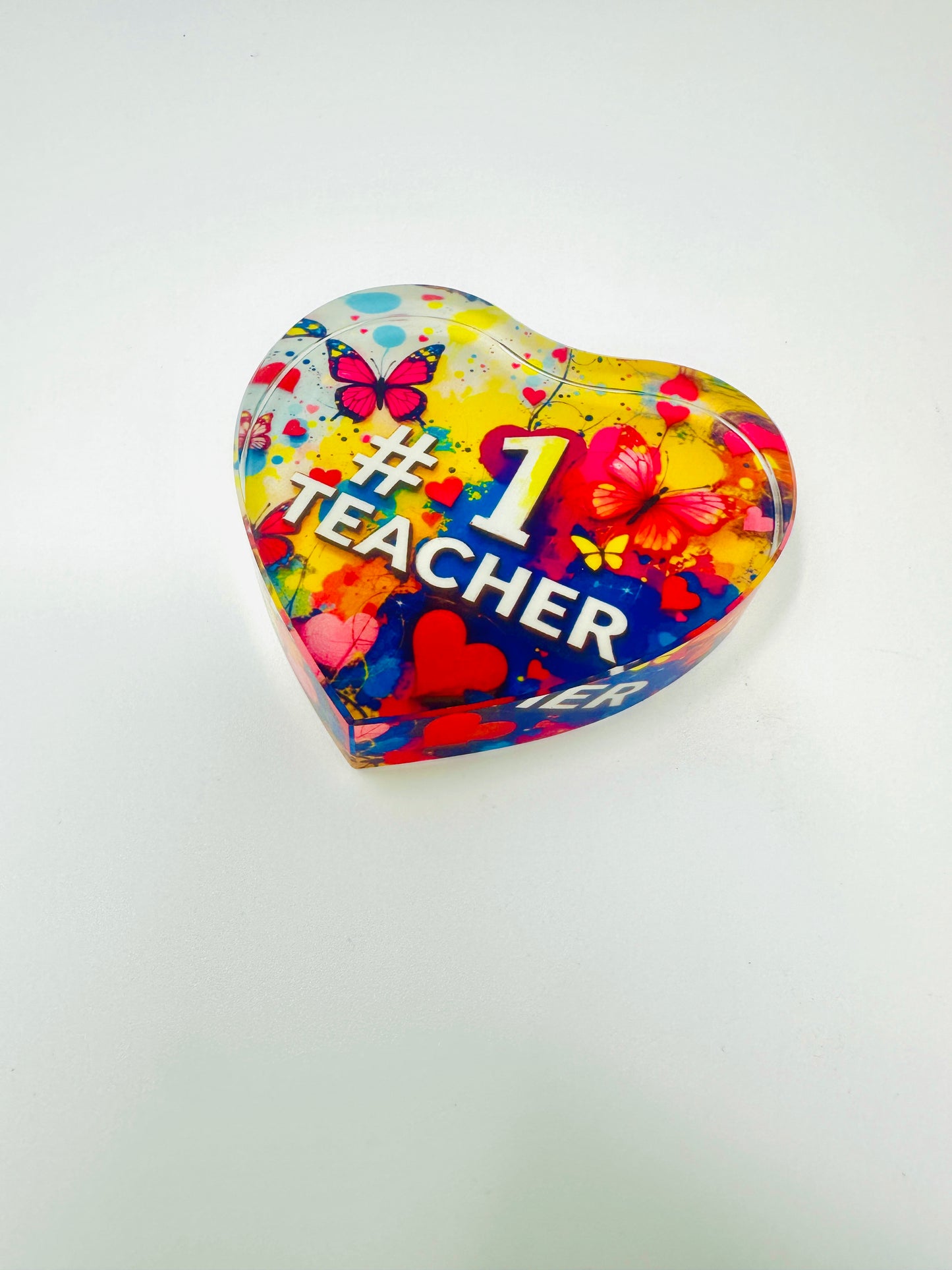 #1 Teacher Crystal Paperweight