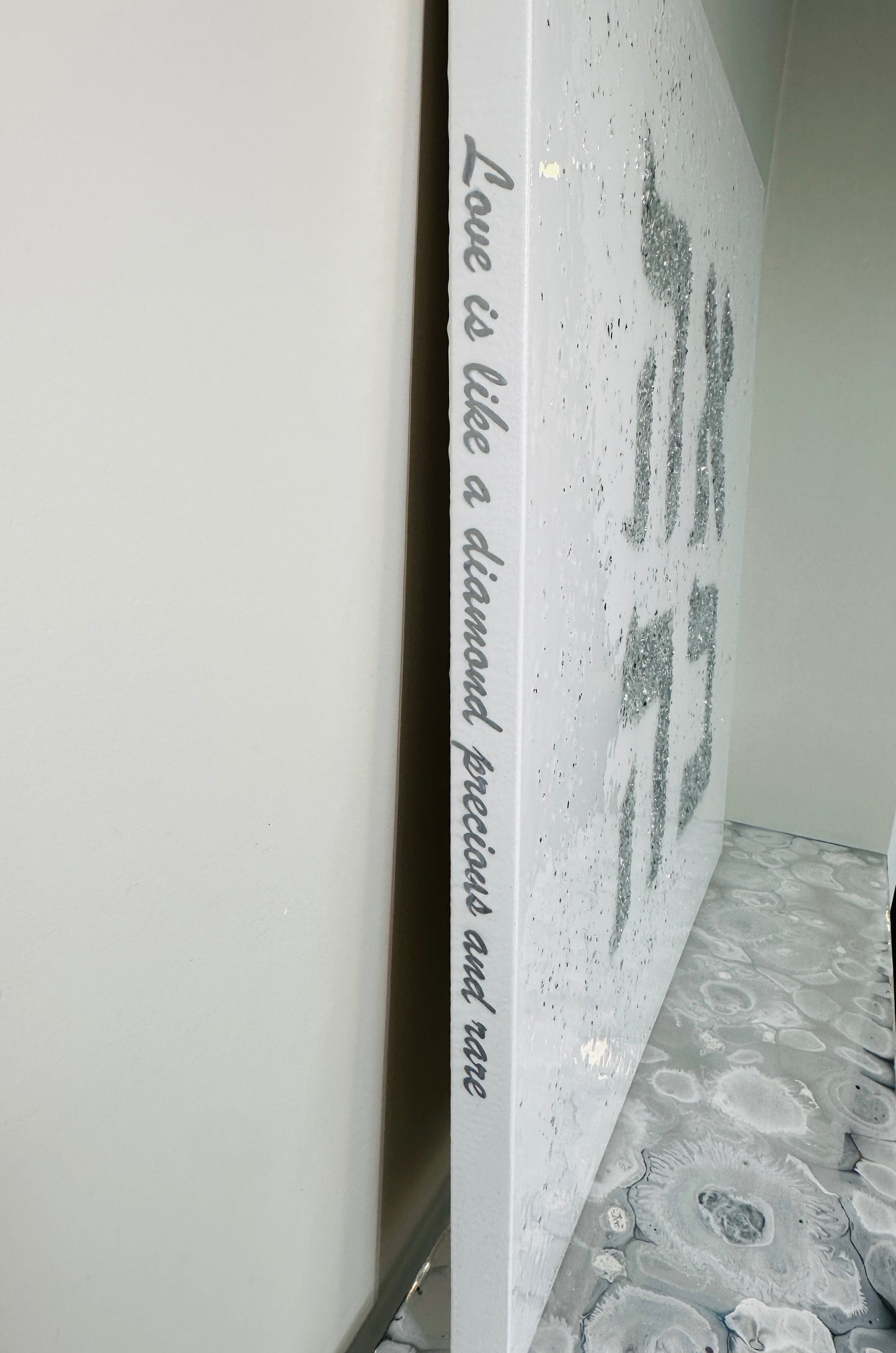 Ahava Love Crushed Glass Resin Wall Art