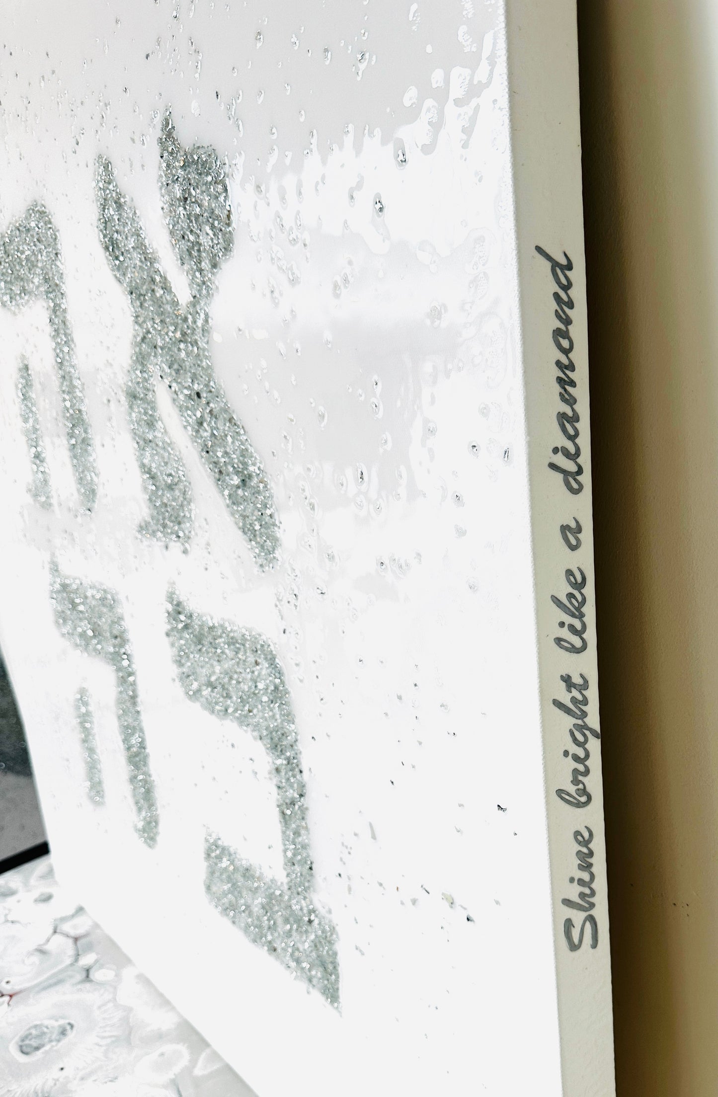 Ahava Love Crushed Glass Resin Wall Art