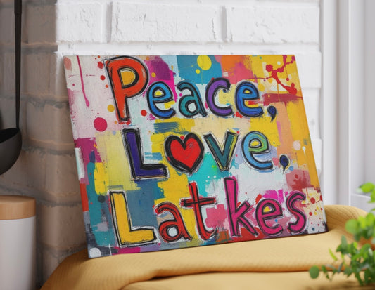 Peace Love Latkes Passover Cutting Board Charcuterie Board