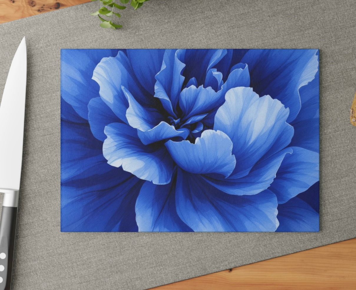 Gorgeous Blue Floral Flowers Cutting Board Charcuterie Board
