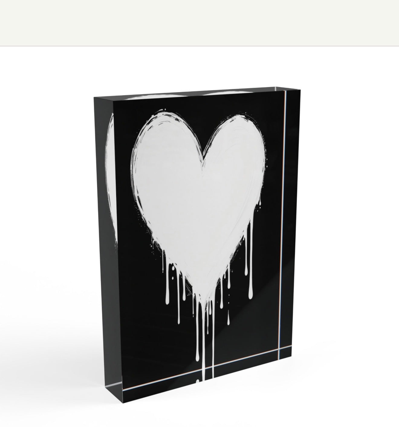 Modern Heart Crystal Block Table Decor
