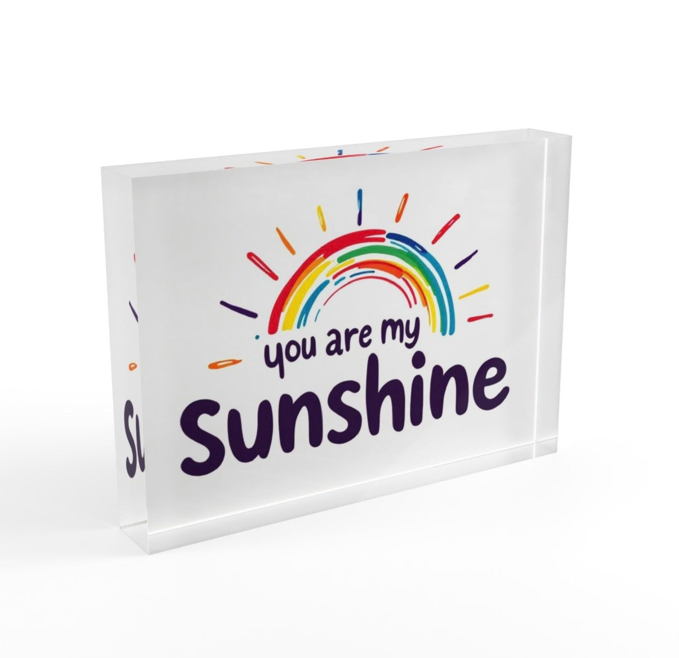 You Are My Sunshine Crystal Block Table Decor
