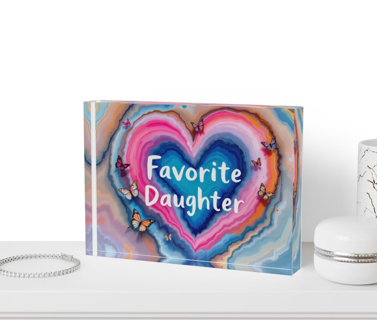 Favorite Daughter Crystal Block Table Decor