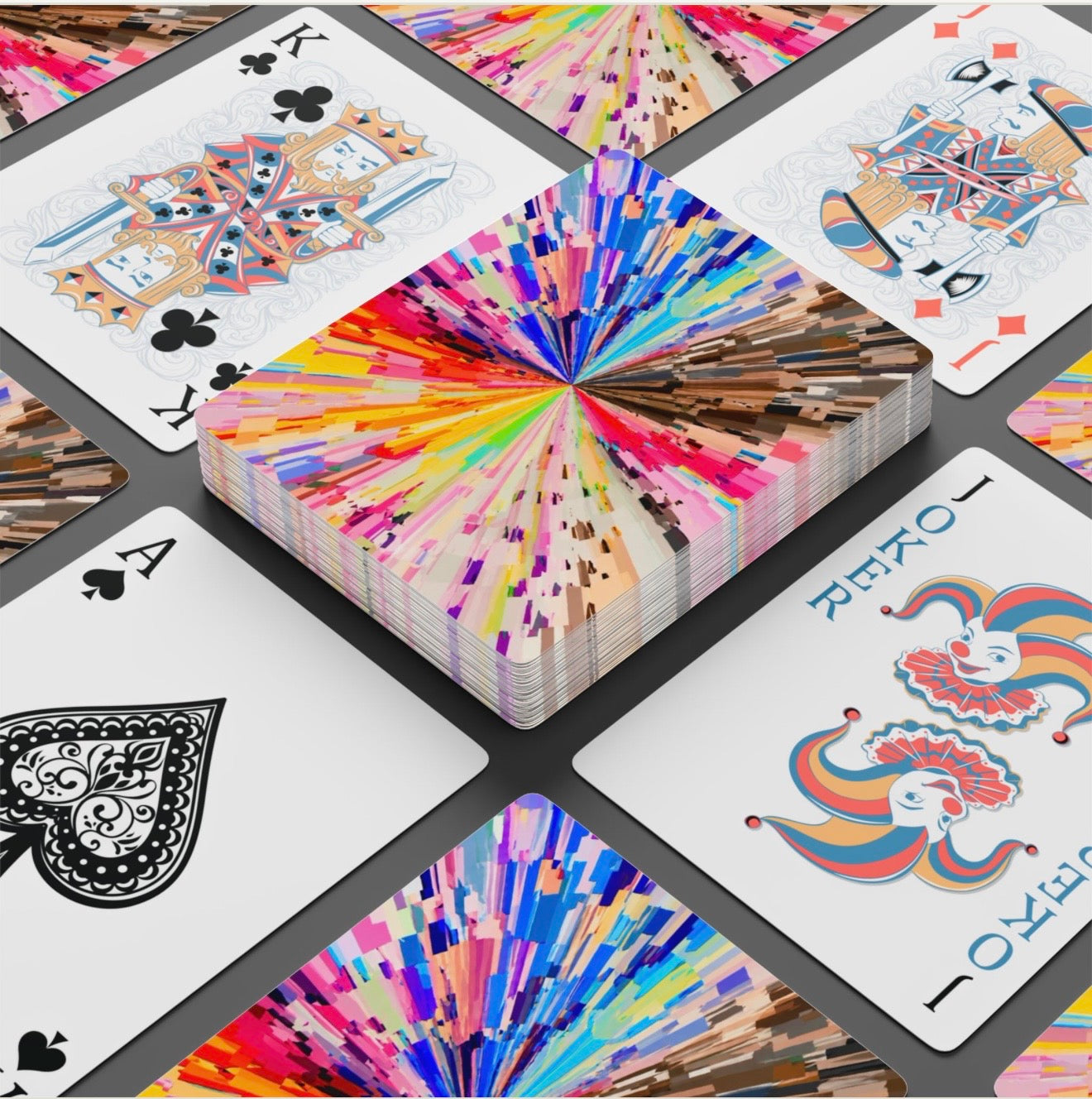 Modern Abstract Colorful Deck Of Playing Cards Canasta
