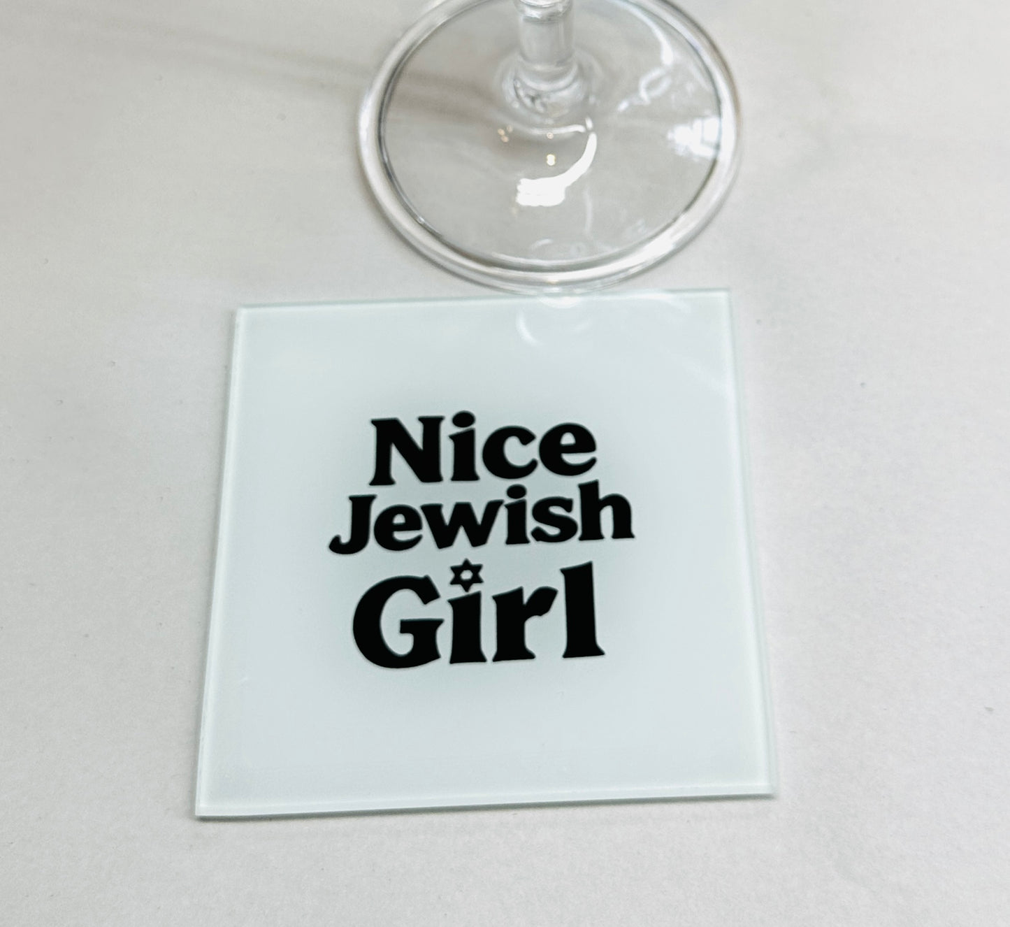 Nice Jewish Girl Glass Coaster