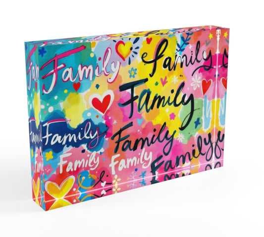 Family Graffiti Art Crystal Block