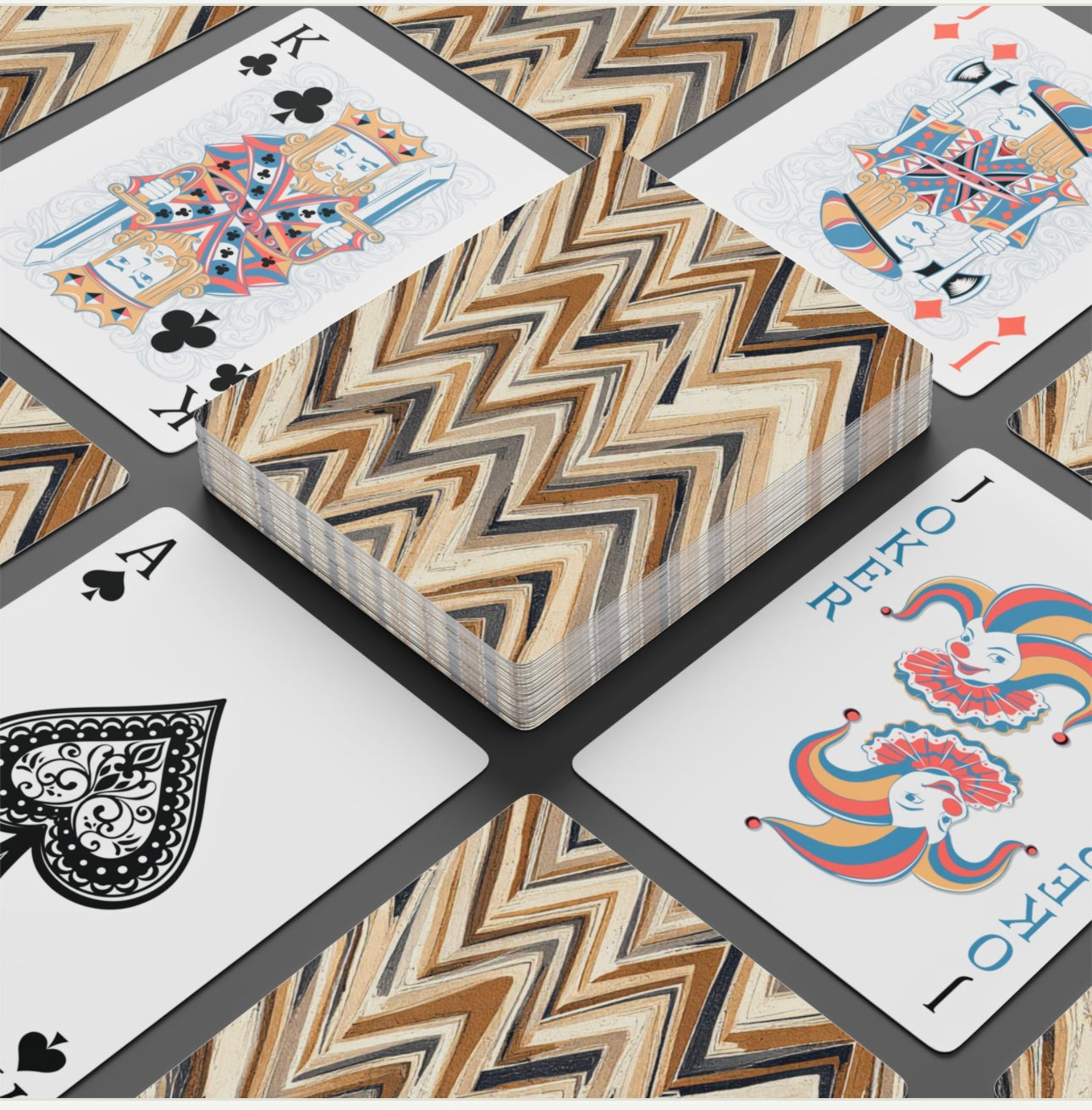 Modern Chevron Playing Cards Canasta Lover