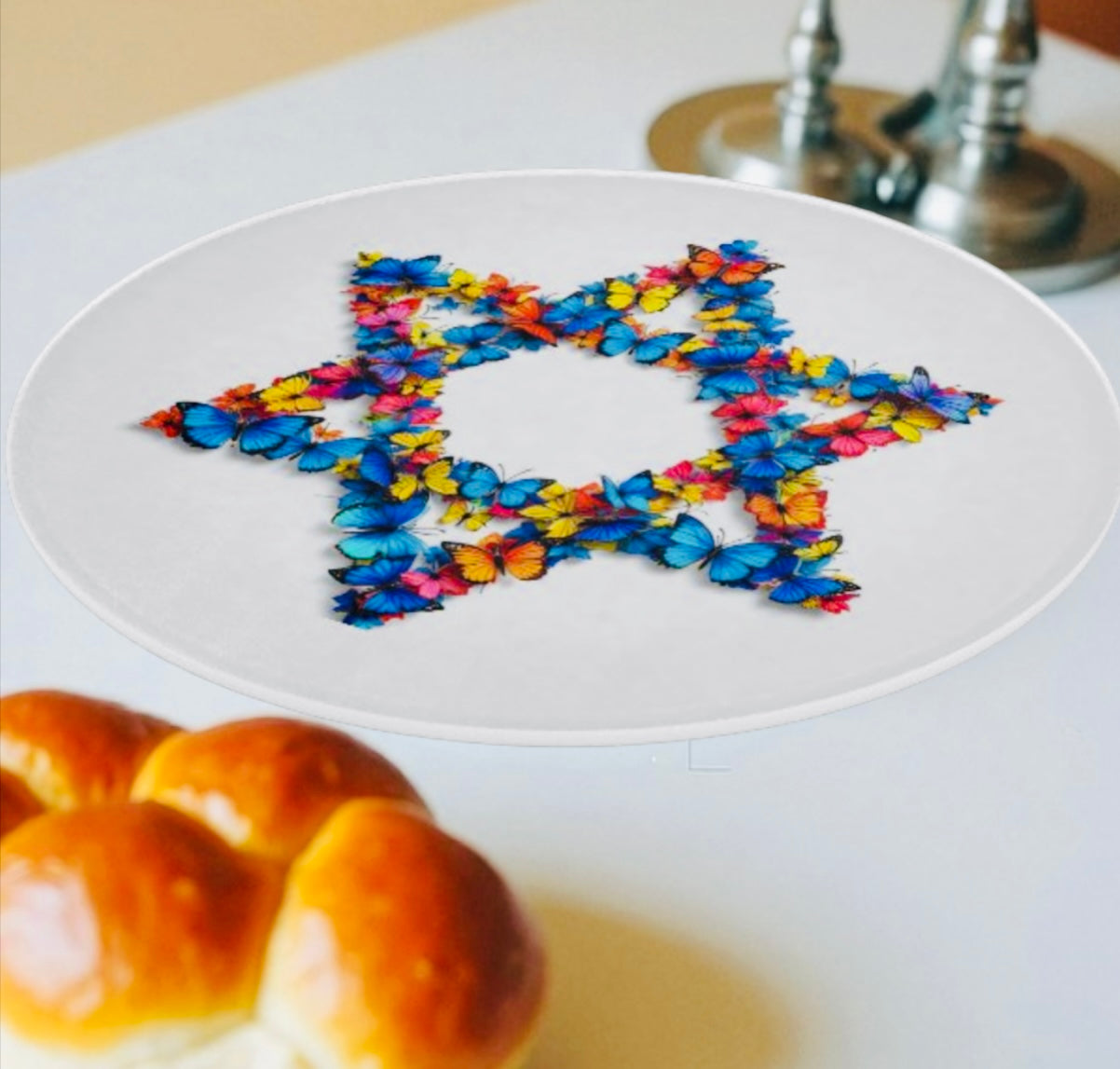 Star Of David Butterfly Cutting Board Challah Board