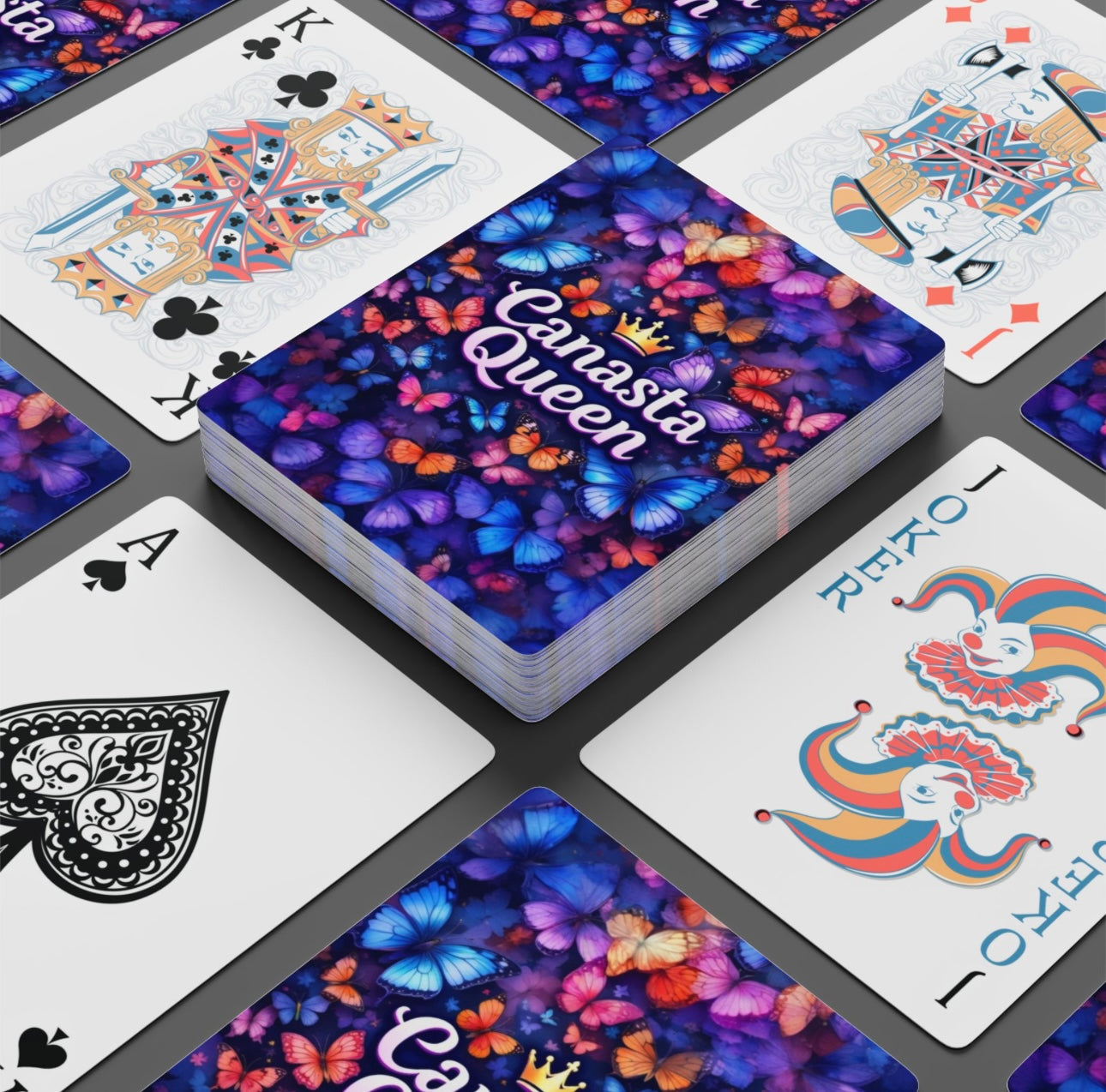 Canasta Queen Butterfly Art Deck Of Playing Cards