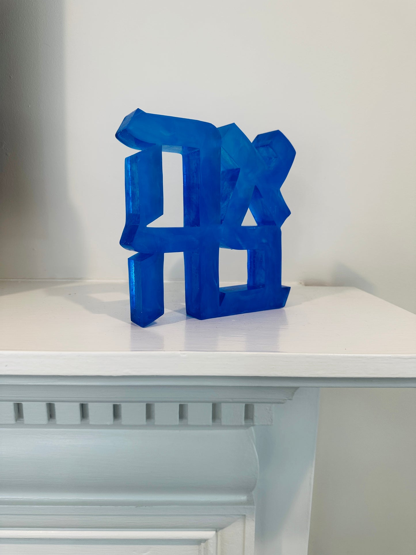 Ahava Love Blue Resin Sculpture