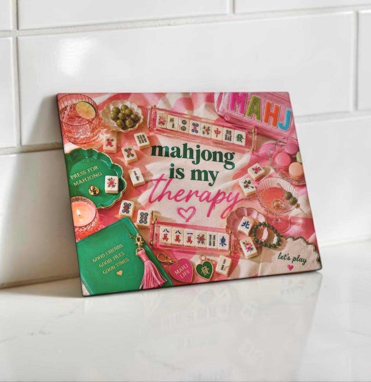 Mahjong Is My Therapy Cutting Board Serving Platter