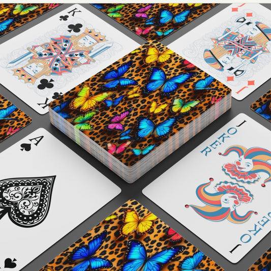 Cheetah Print Butterfly Deck Of Playing Cards