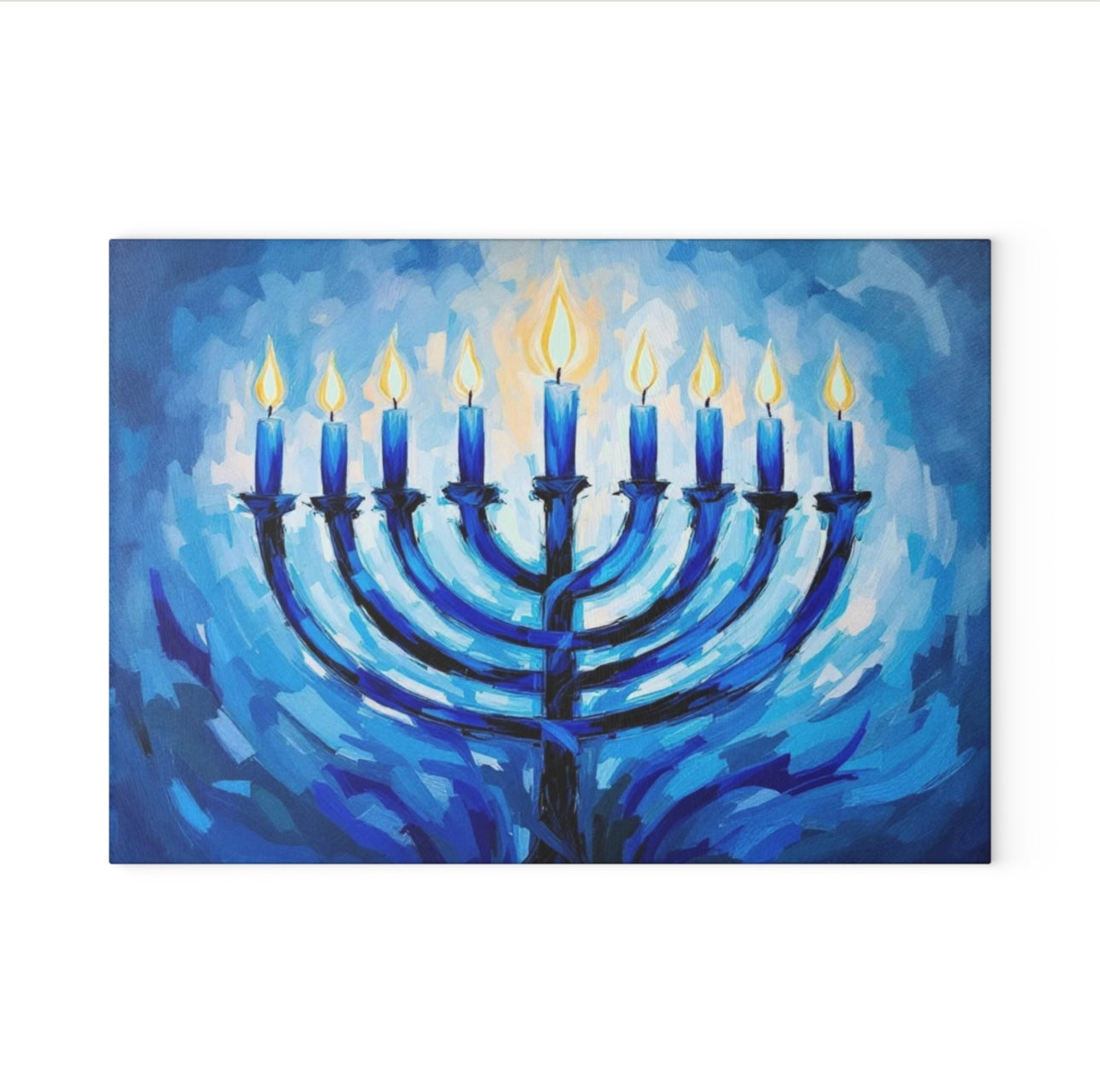 Menorah Shabbat Candle Board Cutting Board Serving Platter