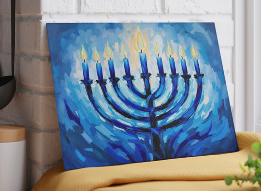 Menorah Shabbat Candle Board Cutting Board Serving Platter