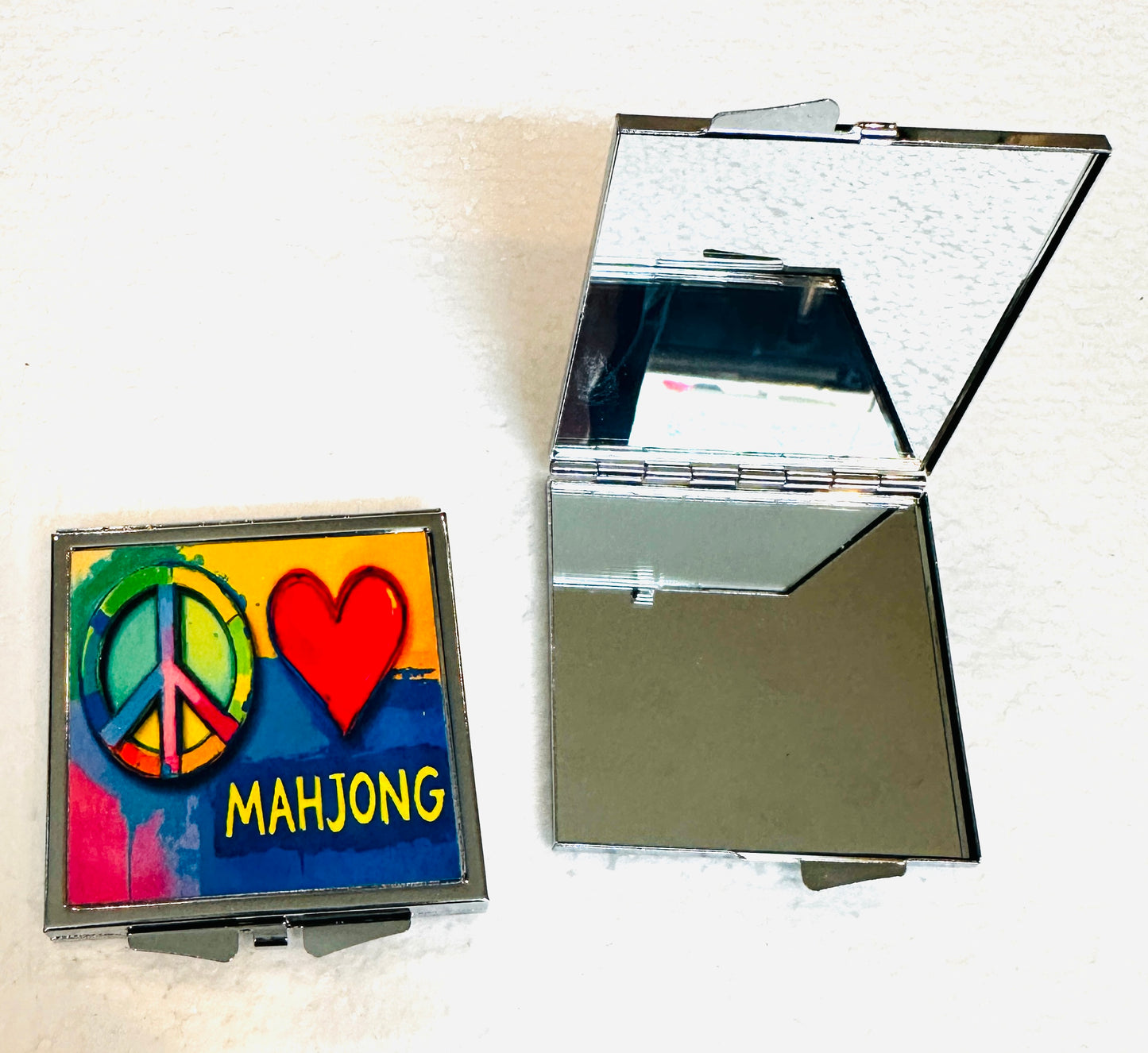 Peace Love Mahjong Compact Mirror