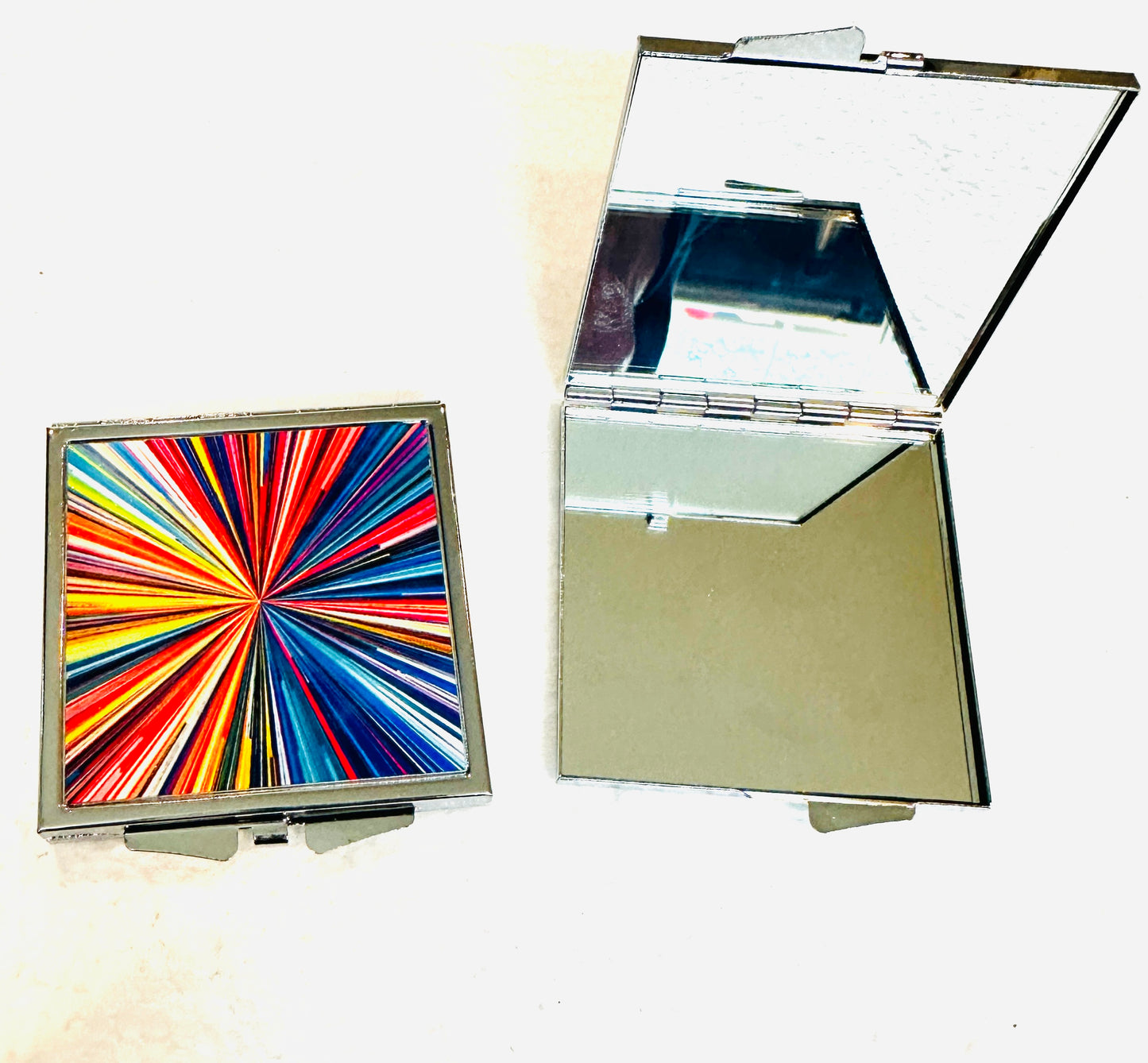 Abstract Color Burst Compact Mirror