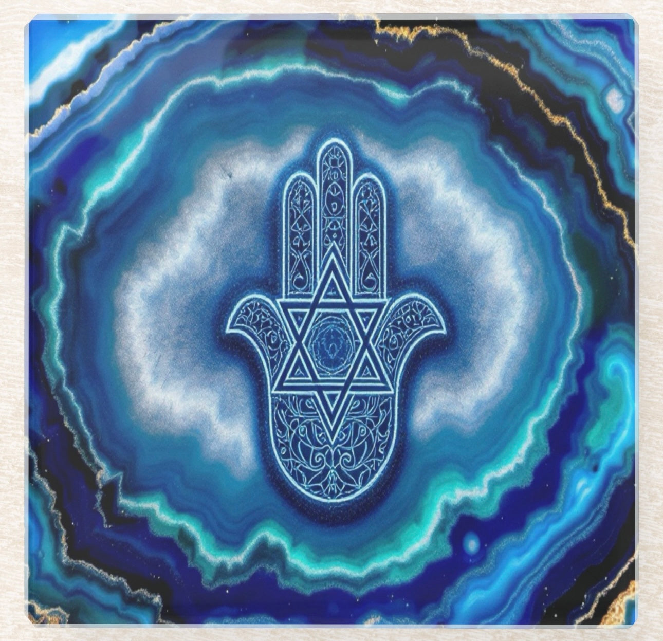 Hamsa Star Of David Coaster Set