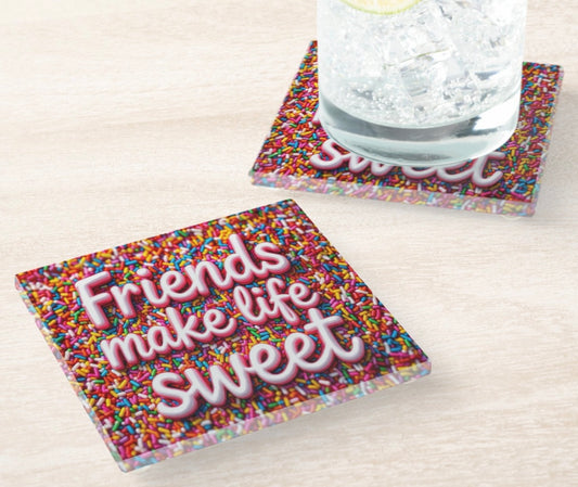 Friends Make Life Sweet Sprinkle Coaster Set