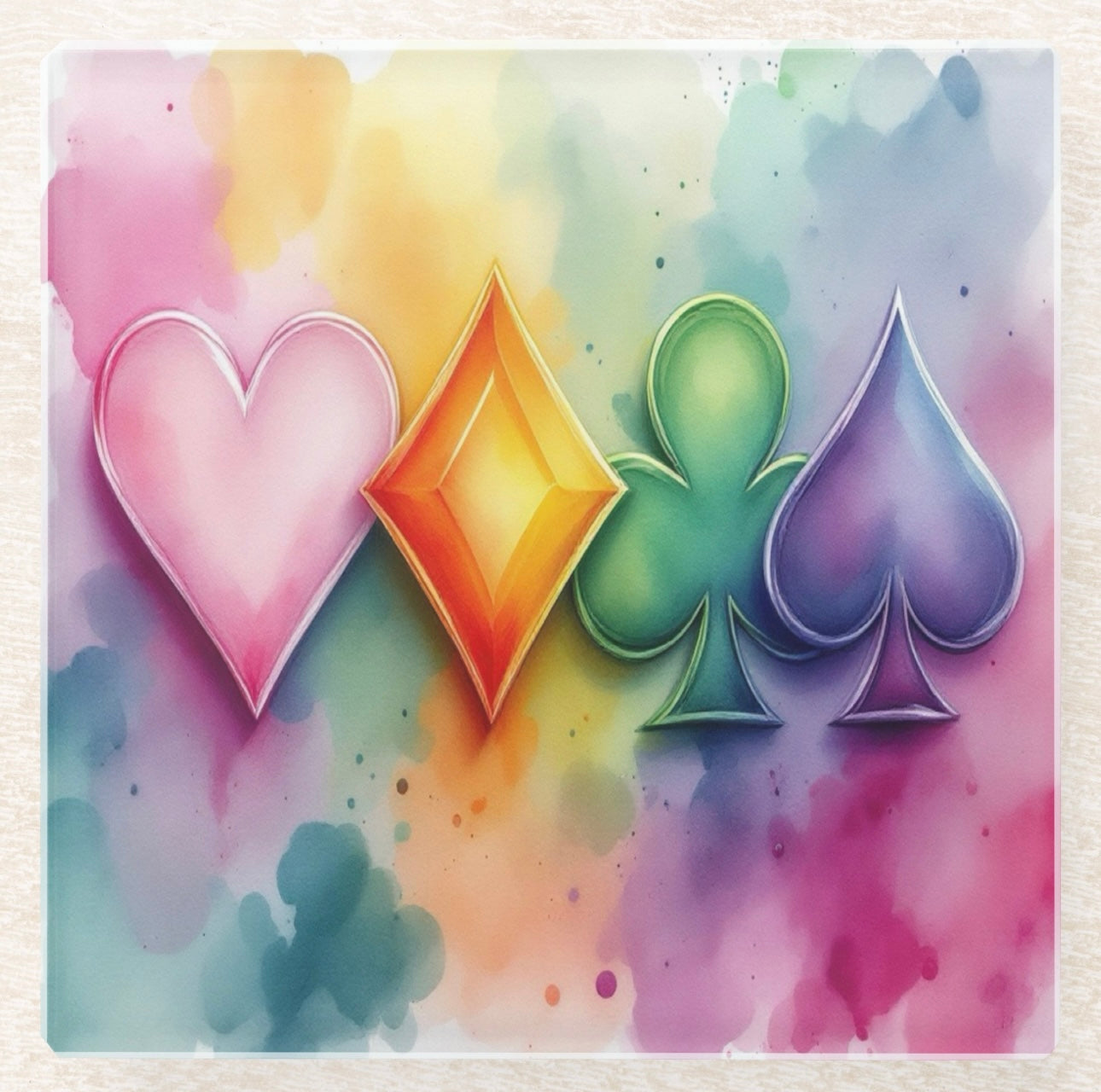 Card Symbols Canasta Coaster Set