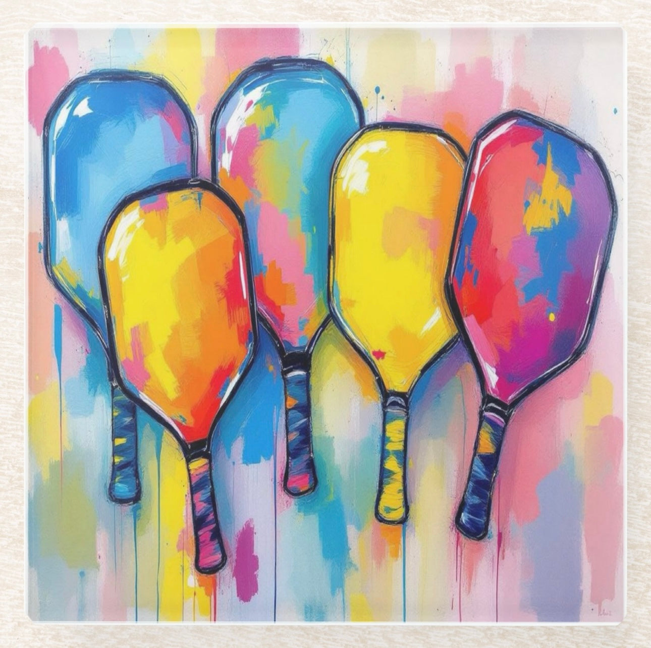 Pickleball Art Coaster Set