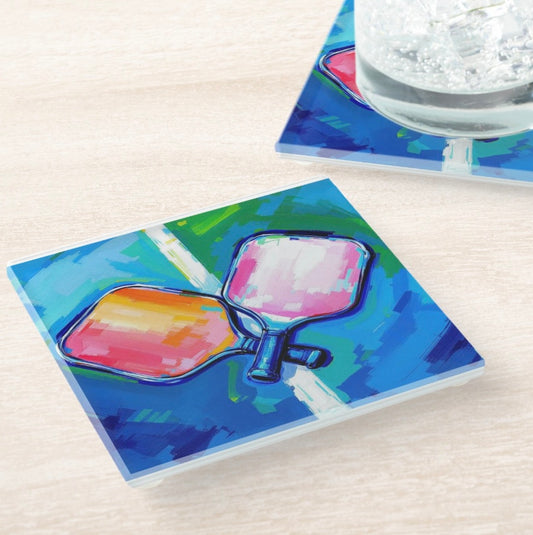 Pickleball Art Coaster Set