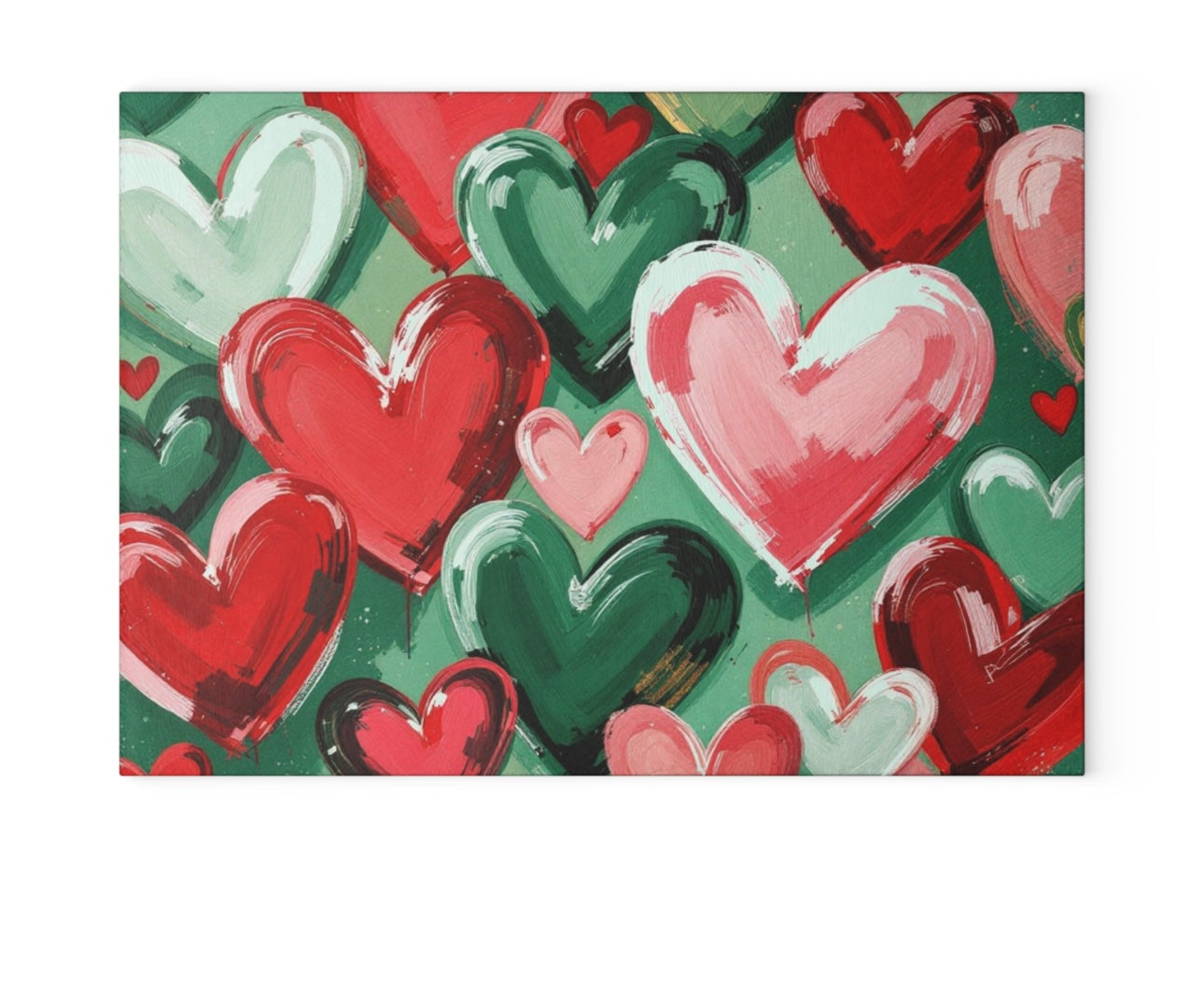 Christmas Hearts Cutting Board