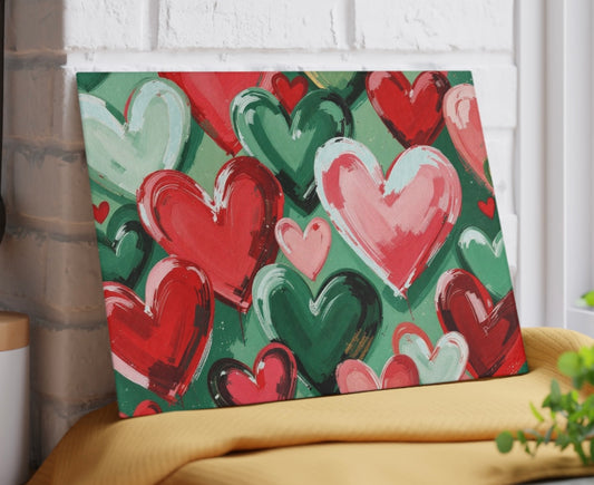 Christmas Hearts Cutting Board